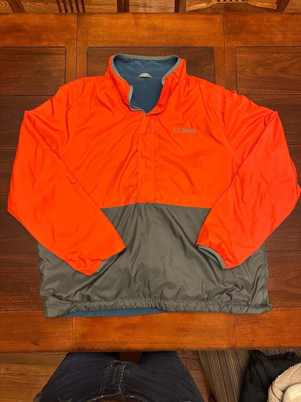 LL Bean Classic Reversible Anorak Fleece Windbreaker Pullover XL